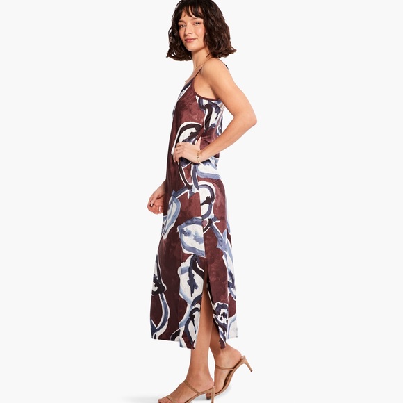 NWT Nic & Zoe WATERCOLOR VINES SLIP DRESS - Picture 3 of 5
